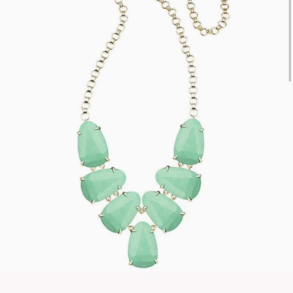 Kendra Scott Mint Green Harlie Statement Necklace! RARE!